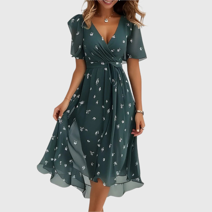 Kristel - Elegant Floral Midi Dress