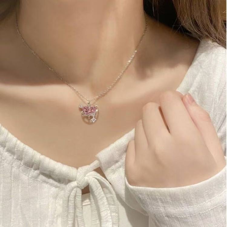 Rose Diamond Heart Whisper Necklace