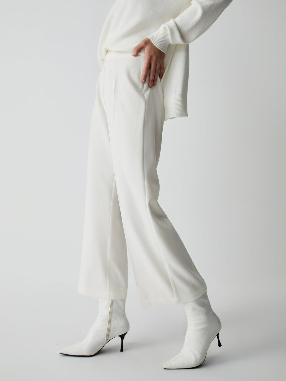 Semi-Sheer Wide Leg Culotte Pants