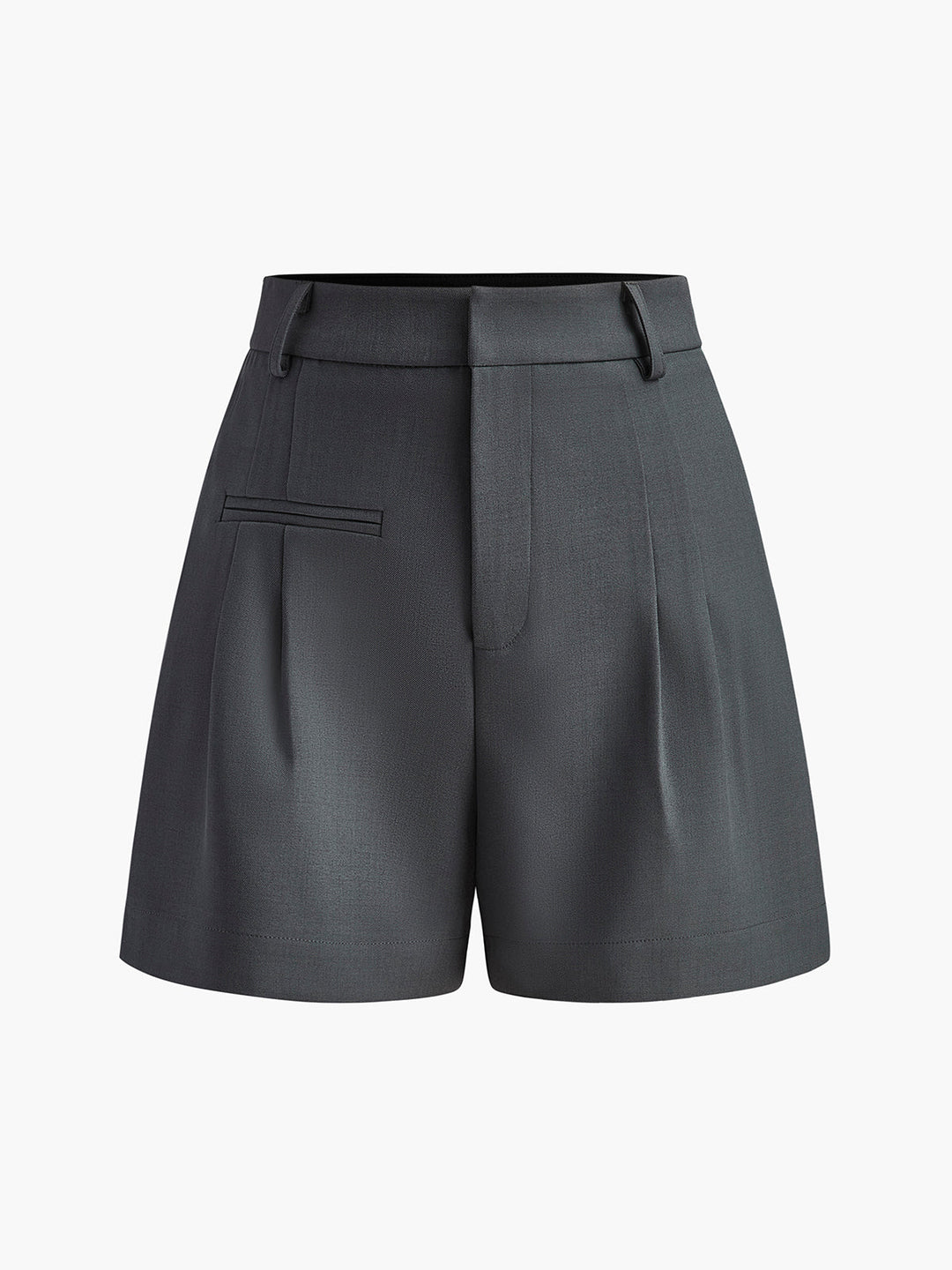 Semi-Sheer Mid-Waist Shorts Without Belt