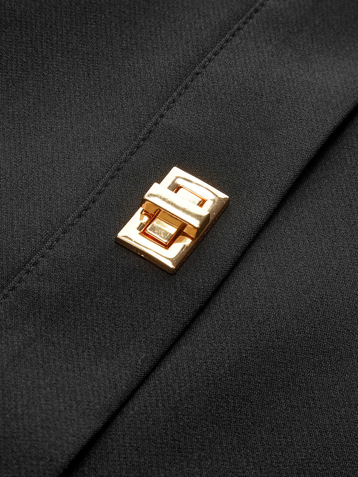 Metal-Decor Zipper Mini Skirt