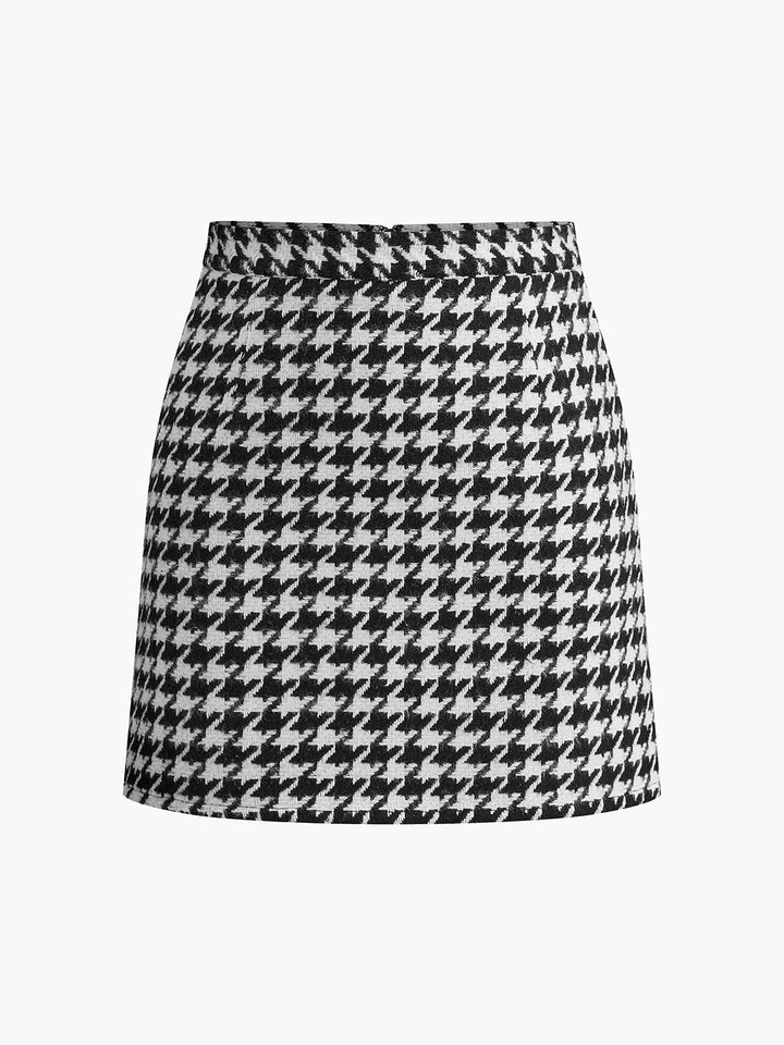Plaid Tweed Mini Skirt