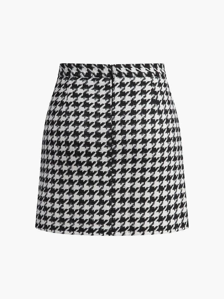 Plaid Tweed Mini Skirt