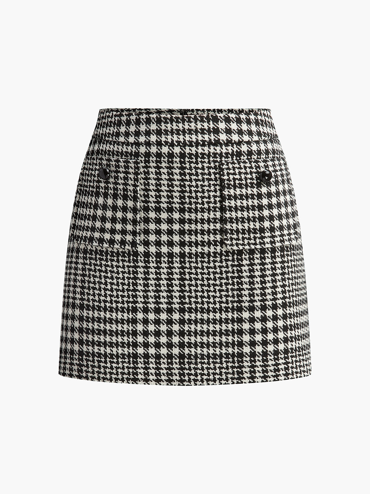 Wool-Blend Checked Mini Skirt