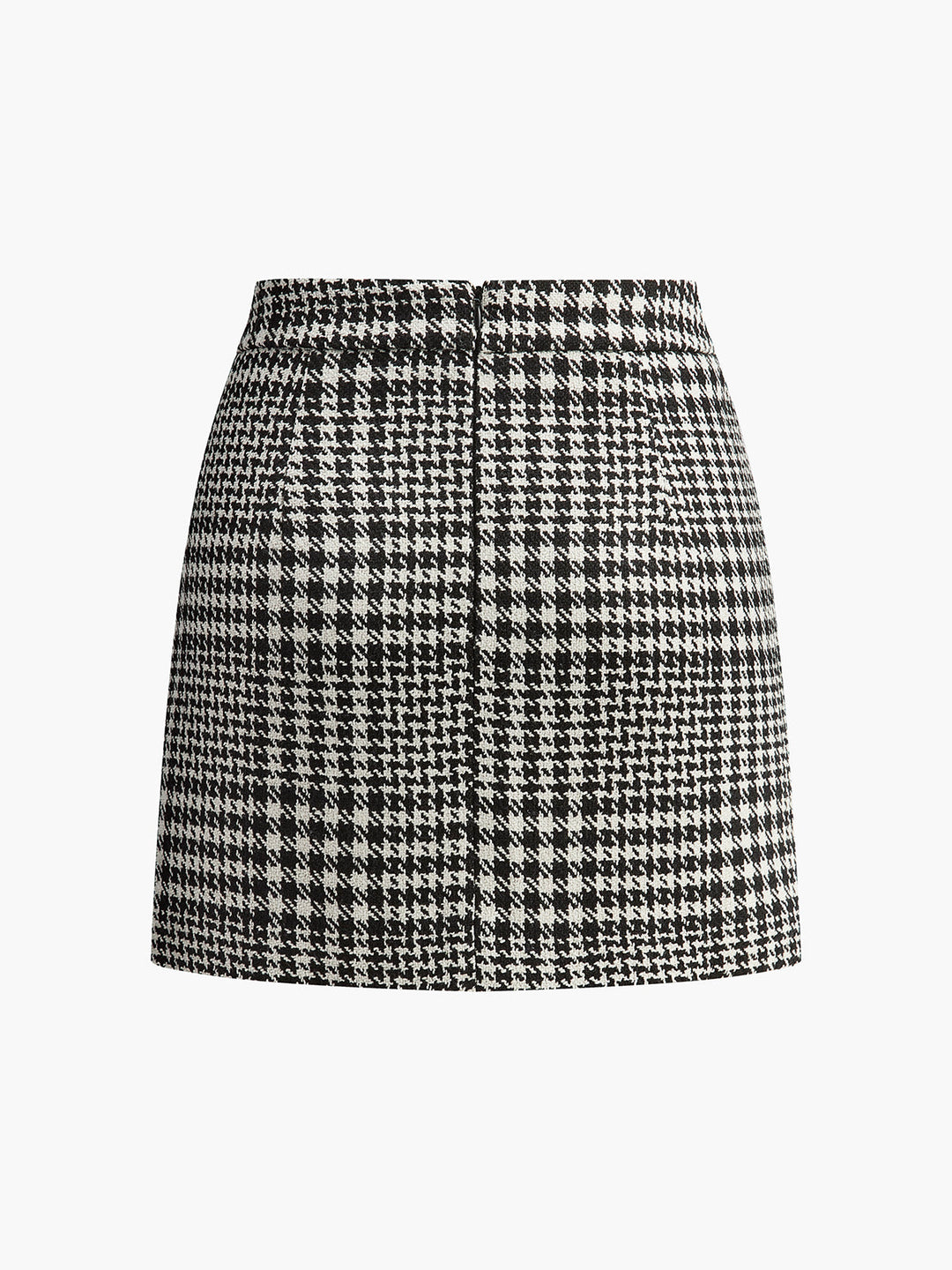 Wool-Blend Checked Mini Skirt