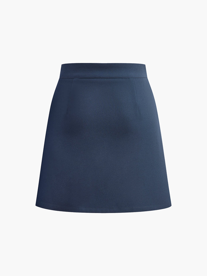 Asymmetric Layered Split Mini Skirt