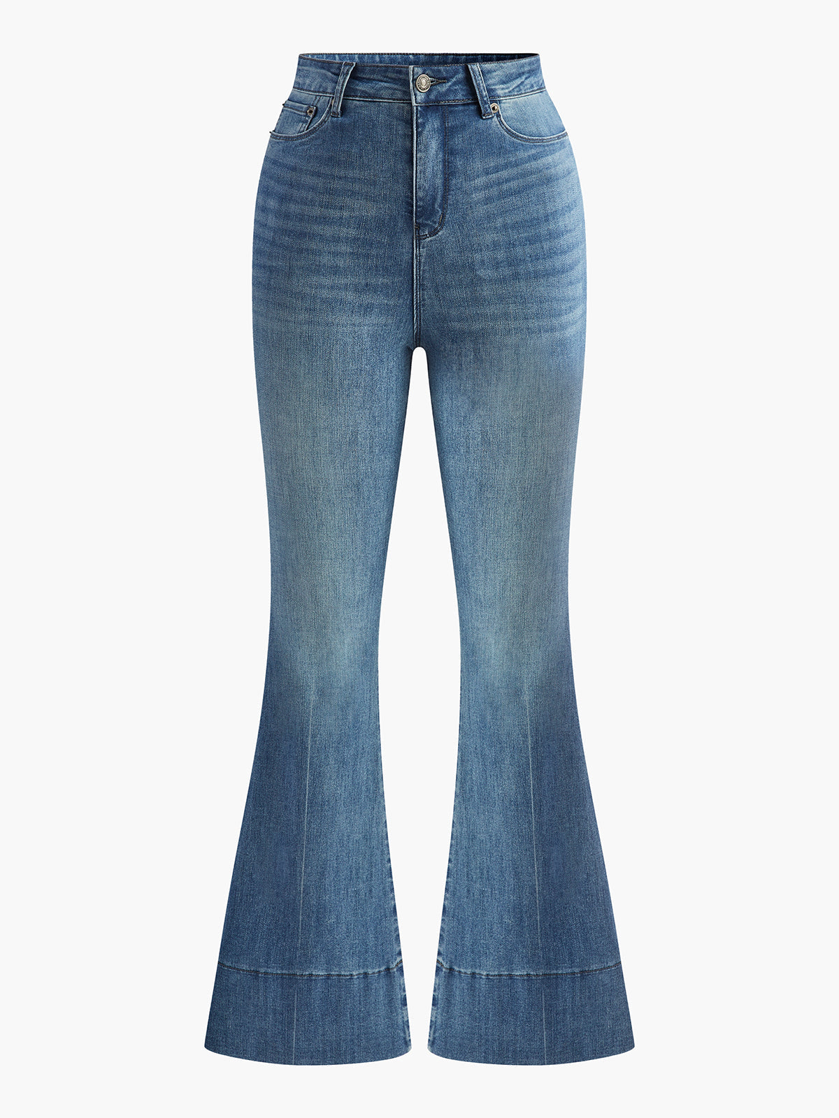 Washed Slim Draped Denim Pants