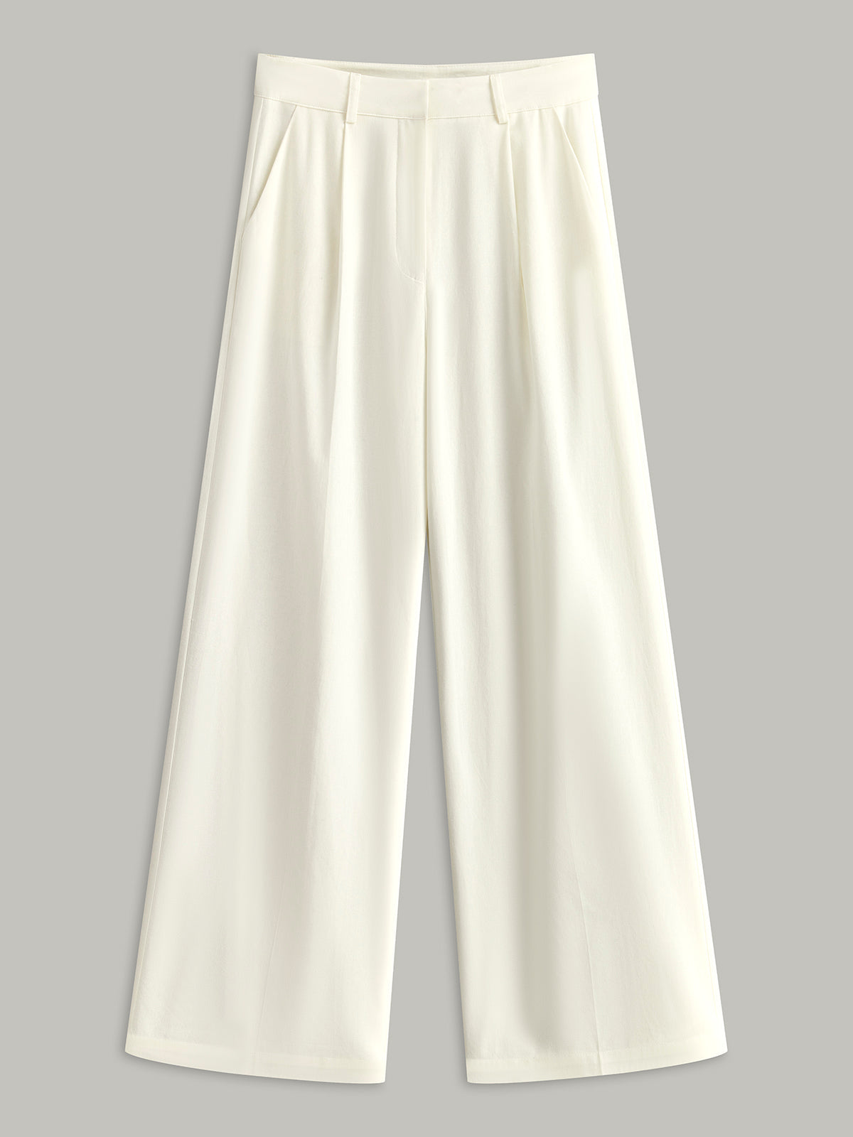 Cotton & Linen High-Waisted Pocketed Pants