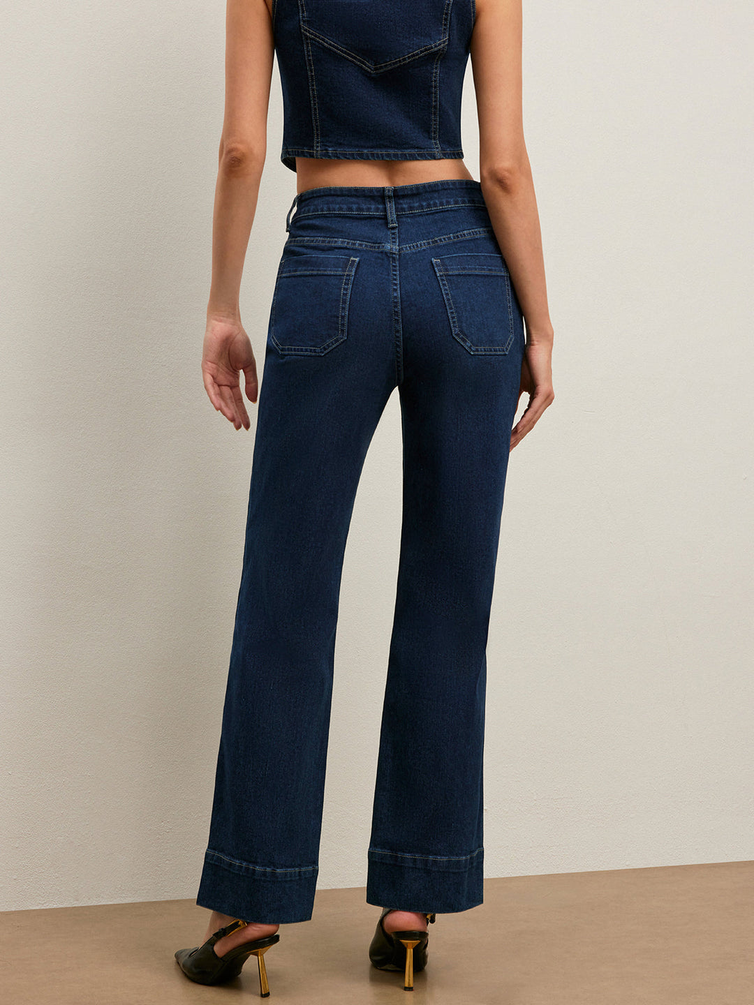 Classic High-Waisted Straight-Leg Jeans