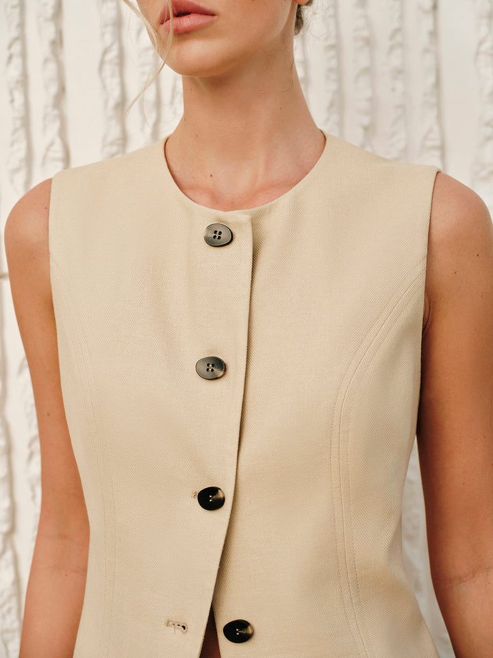 Cotton & Linen Tie-Back Shorts Set