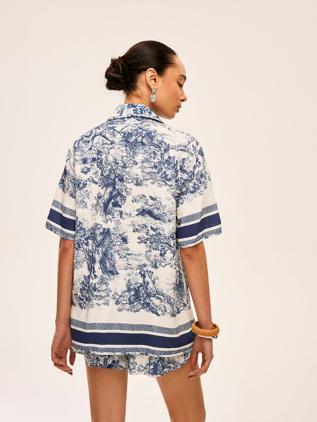 Printed Contrast Trim Shorts Sets