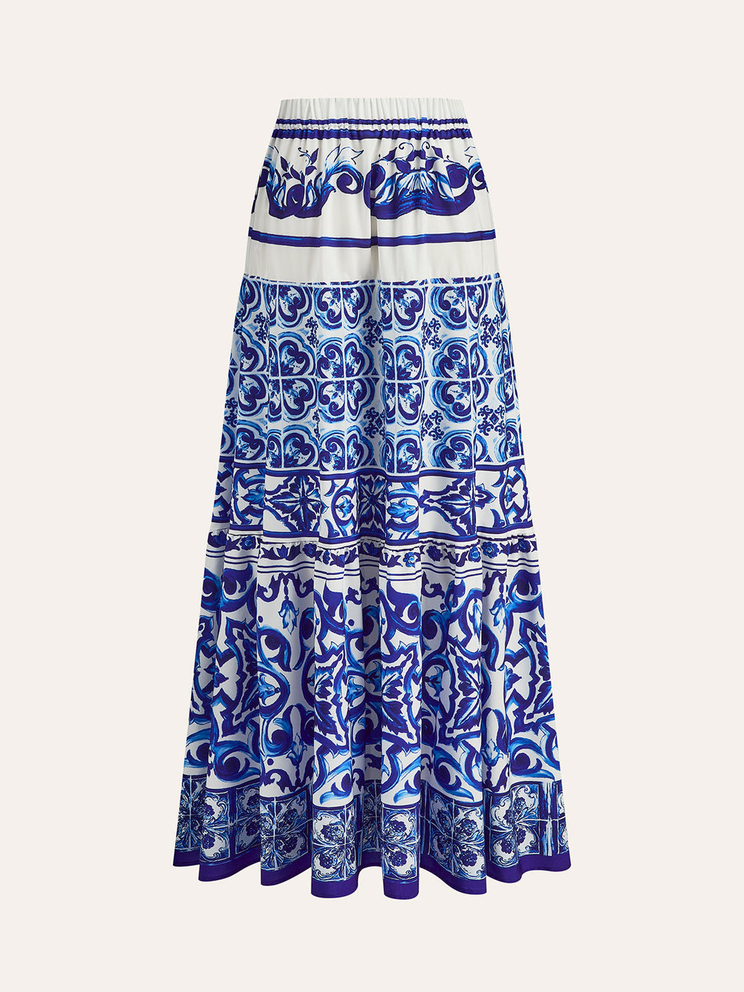Boho Print Satin Skirt