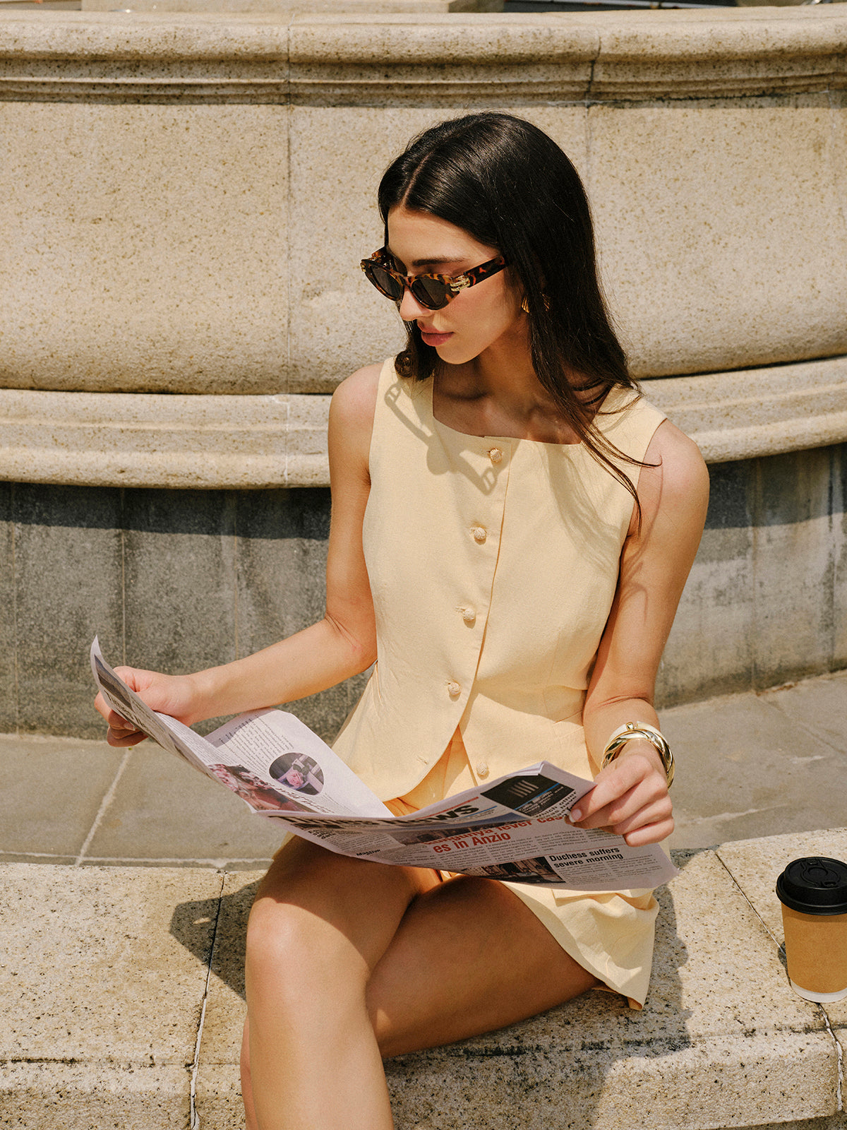 Cotton & Linen Pocket Detail Shorts Set