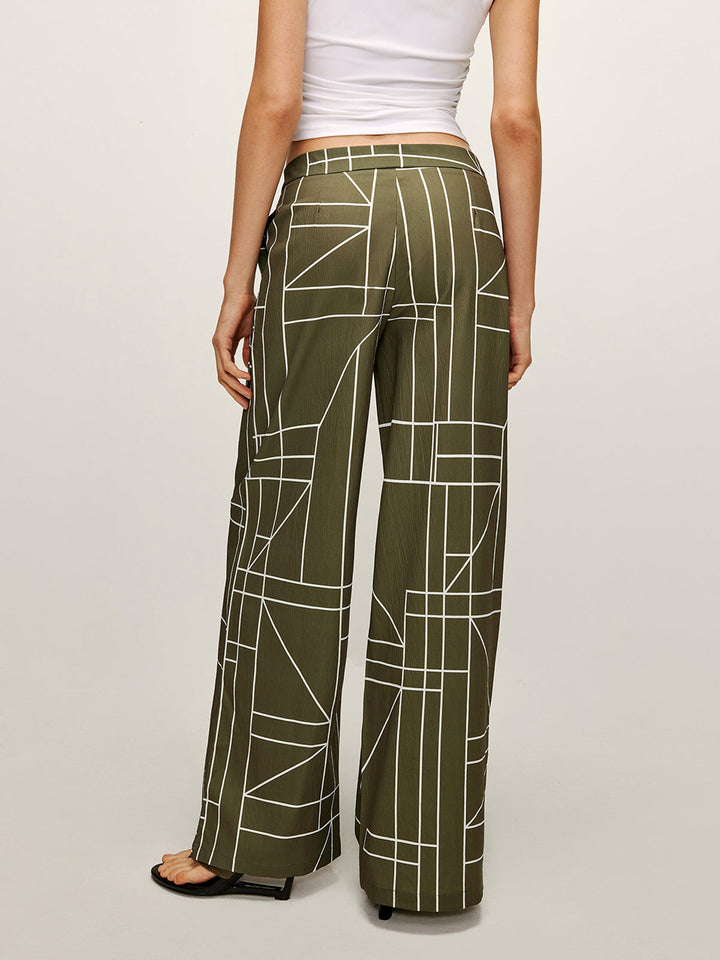 Printed Wide-Leg Pants