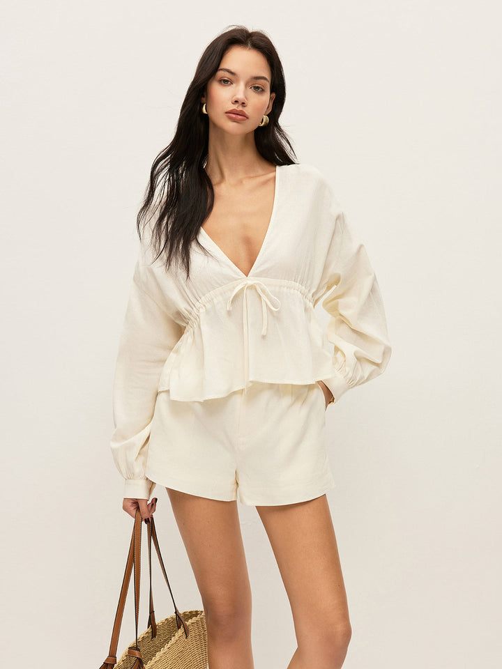 Cotton Pockets Shorts Set