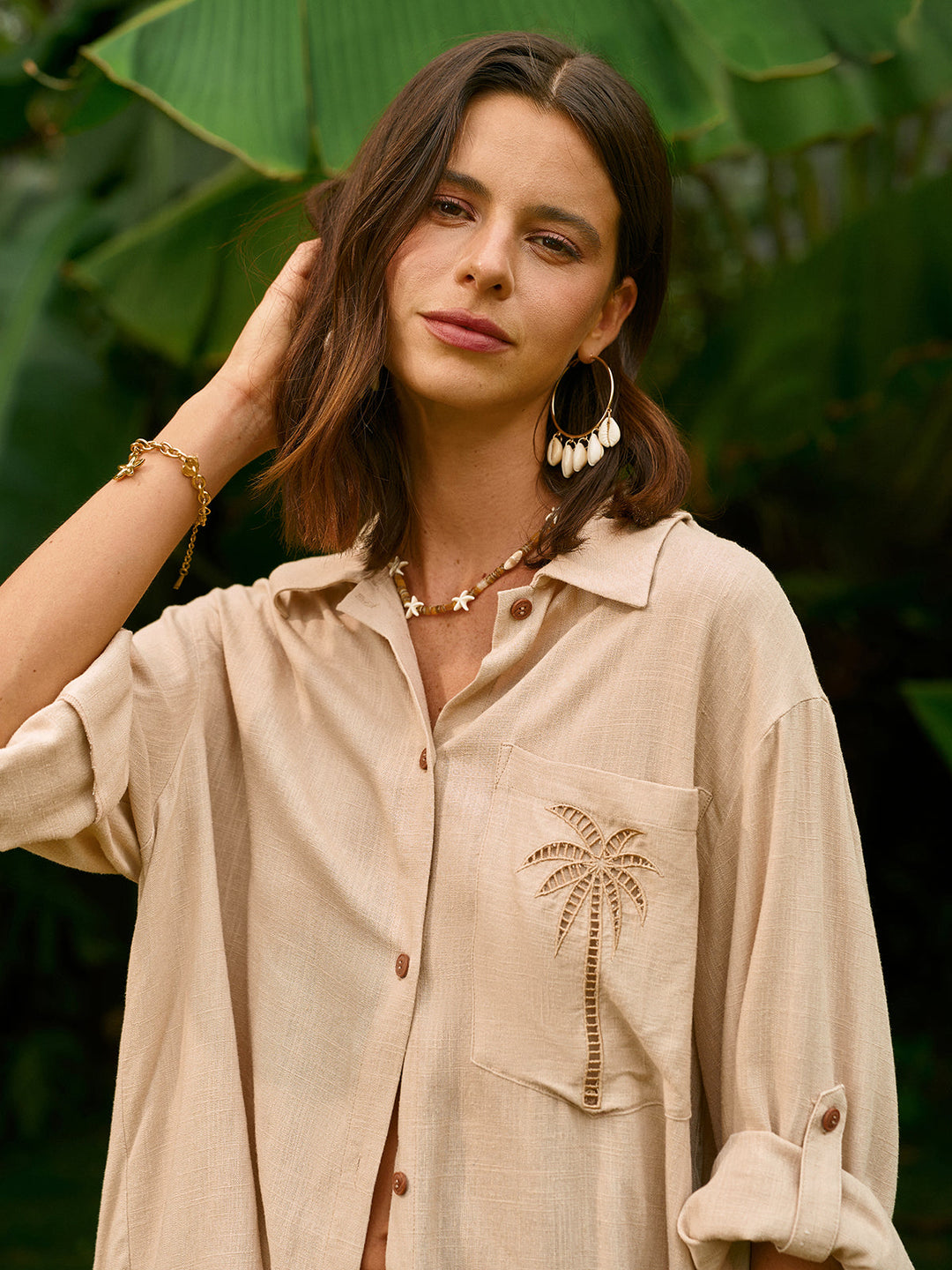 Embroidered Detail Shorts Set