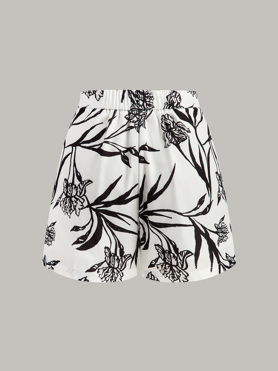 Floral Print Peplum Top With Shorts Set