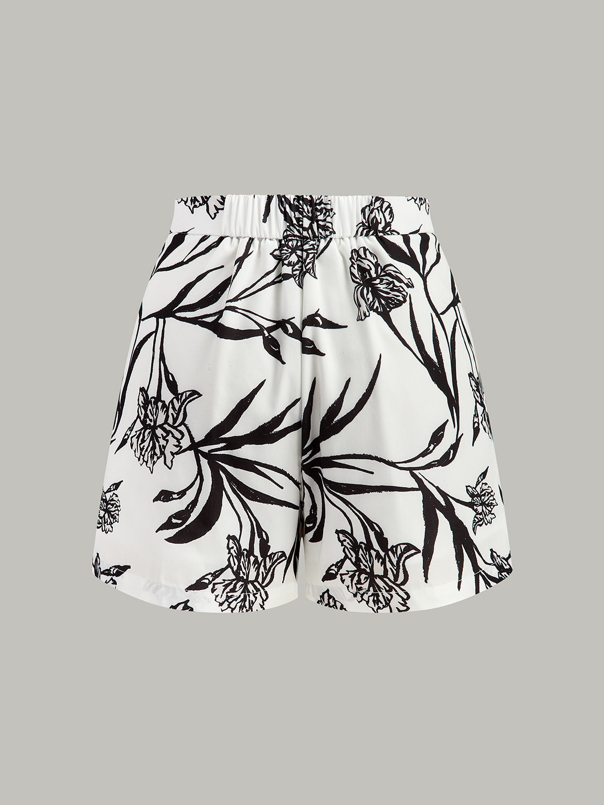 Floral Print Peplum Top With Shorts Set