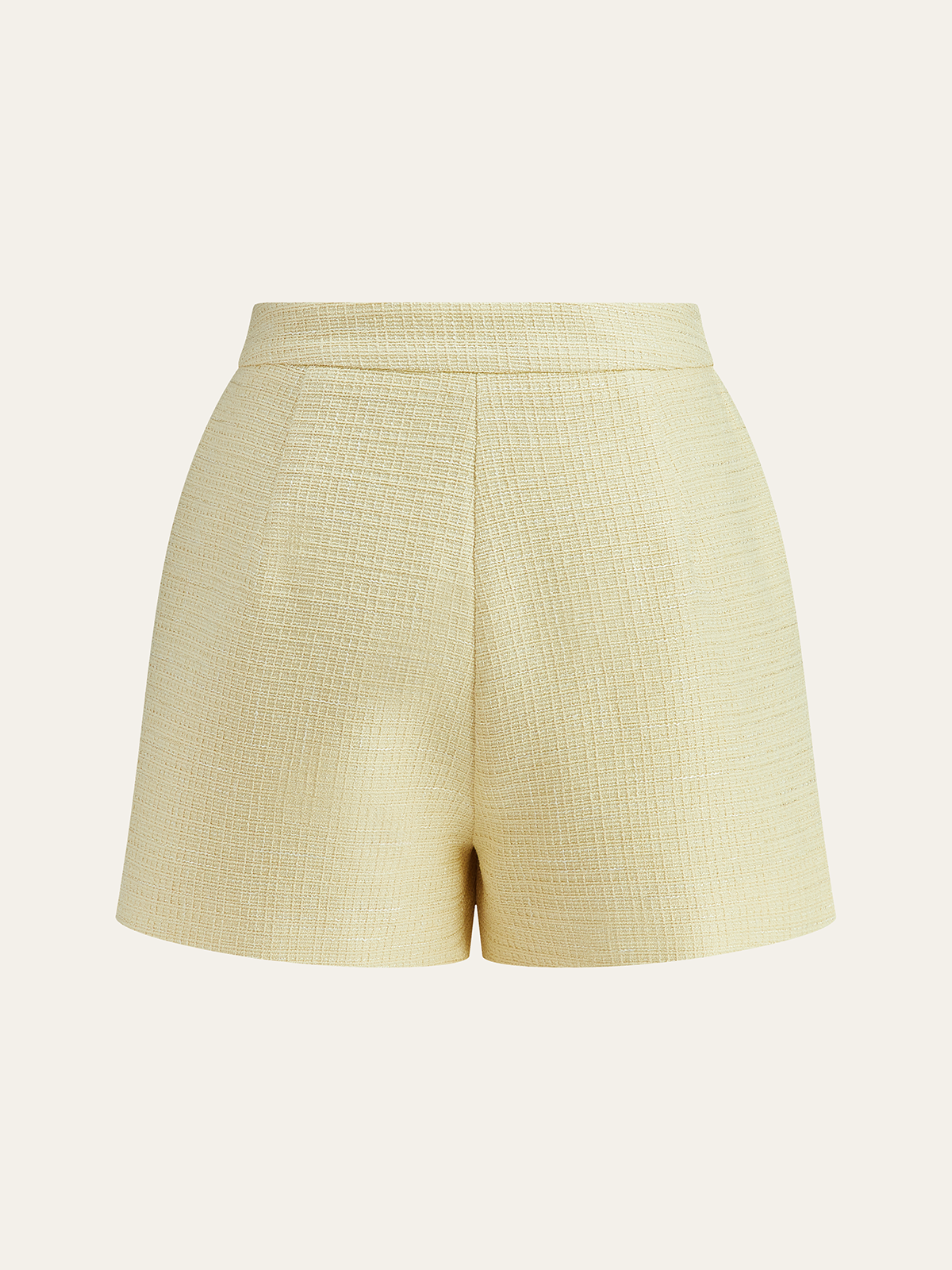 Pearl Button Tweed Vest and Shorts Set