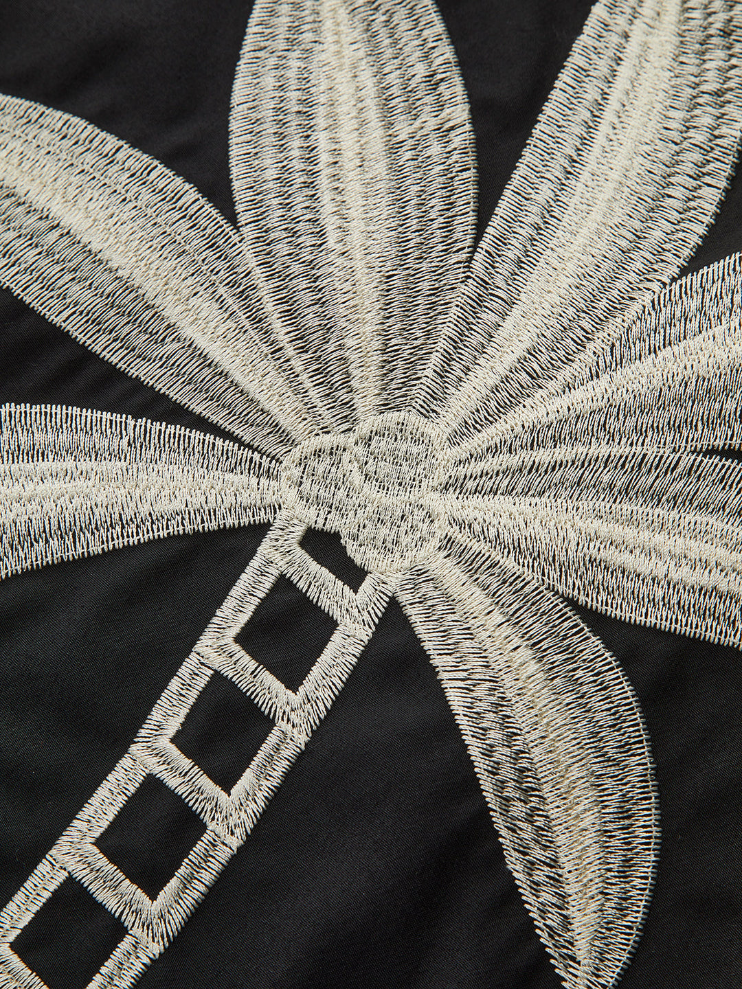 Embroidered High-Waist Wide-Leg Pants