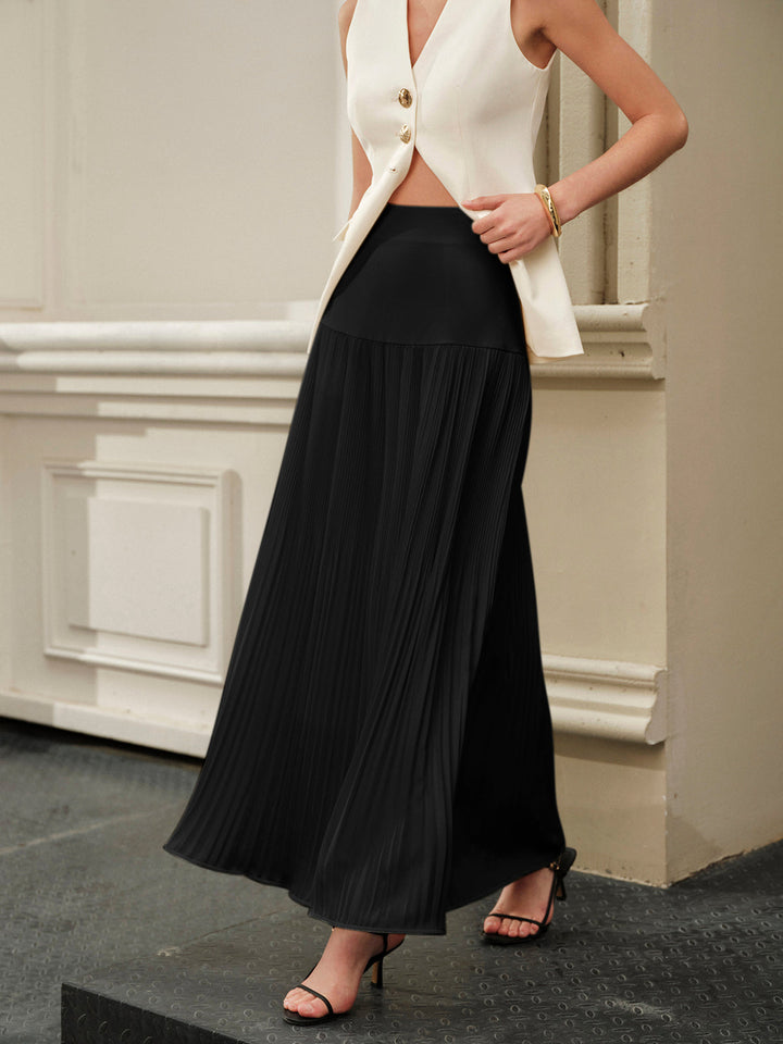 Mid-Waist Pleated Skirt