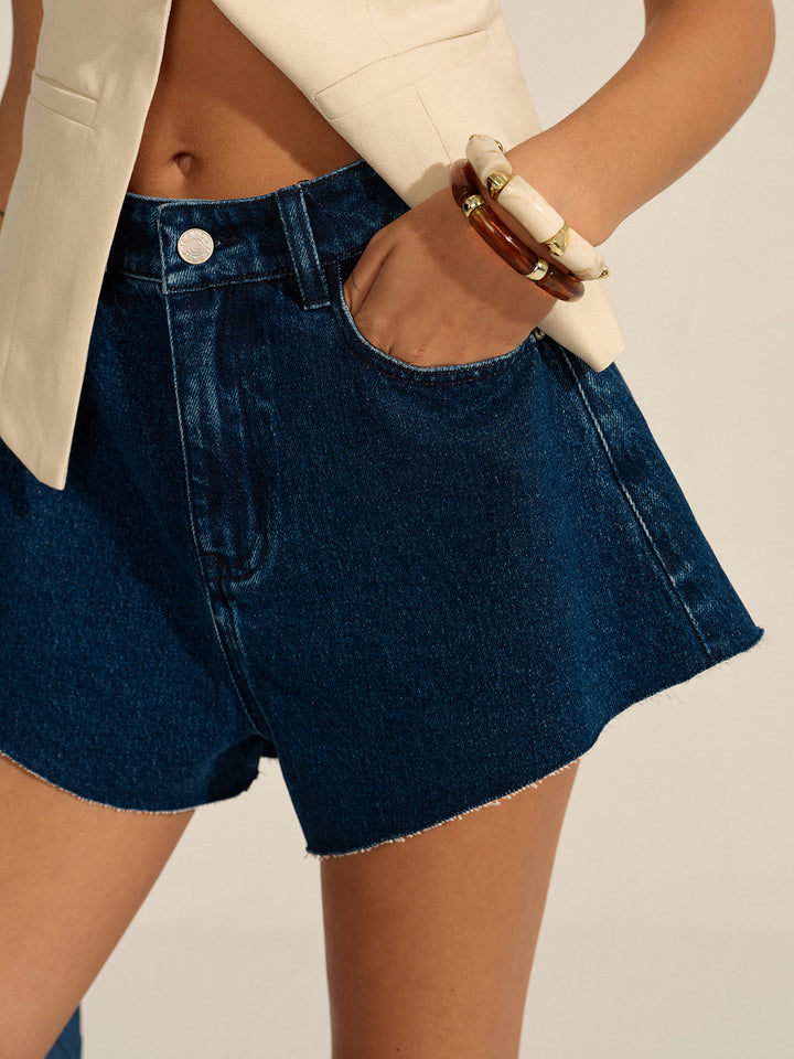 Mid-Waisted Denim Shorts