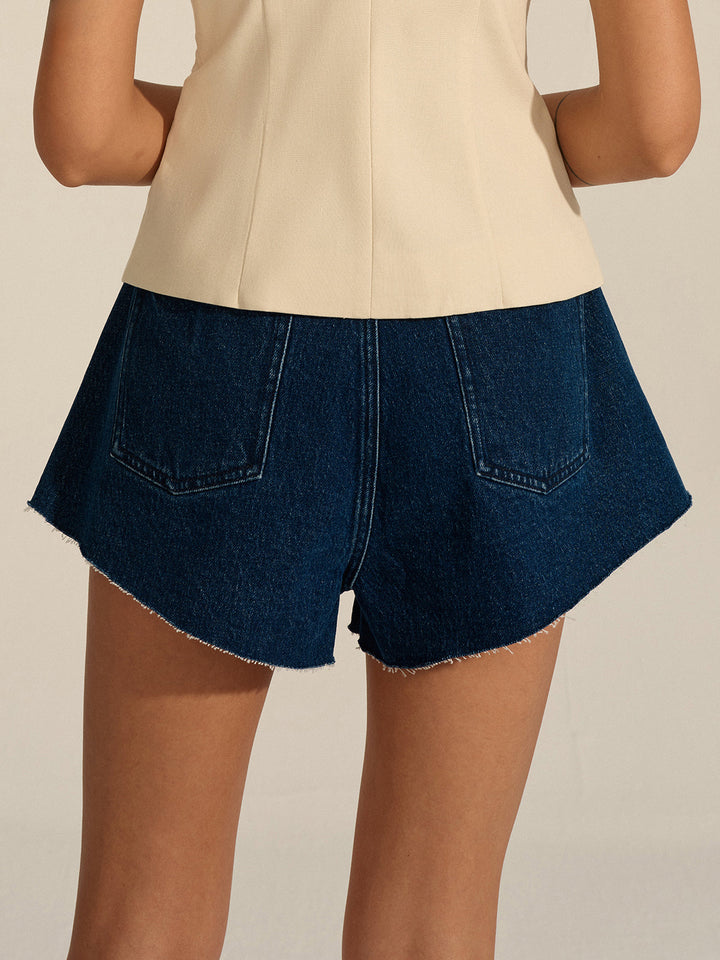 Mid-Waisted Denim Shorts
