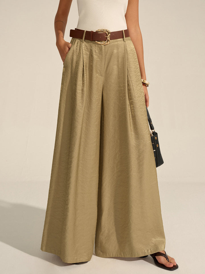 Belted Wide-Leg Pants