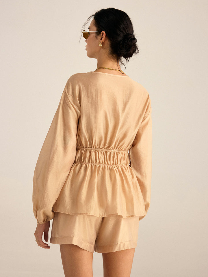 Tencel Tie-Waist Top and Shorts Set