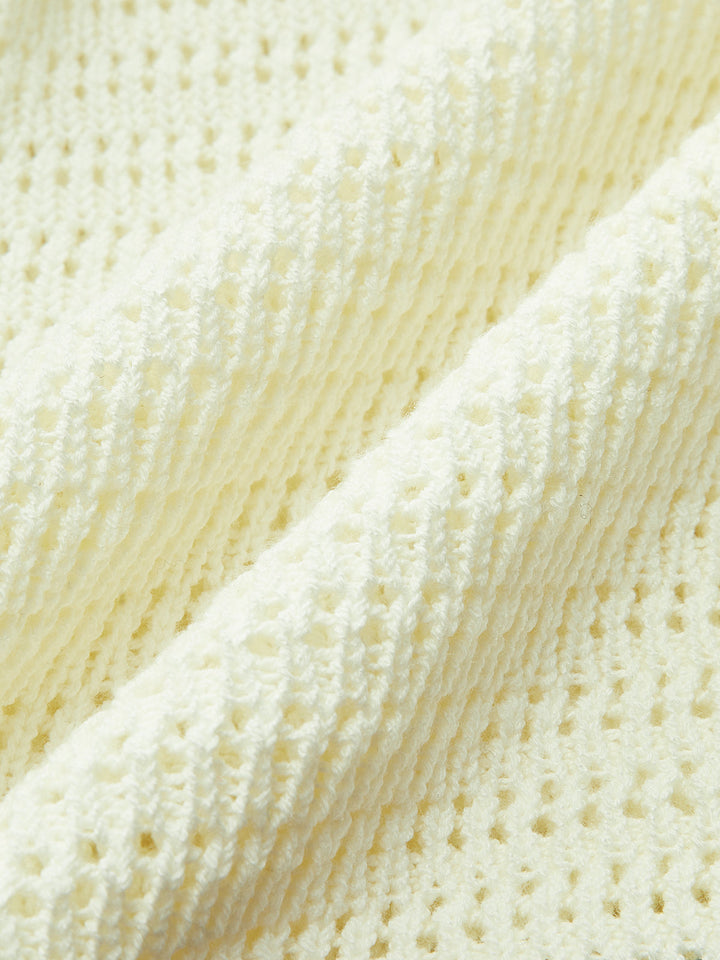 Contrast Trim Button-Front Knitted Shorts