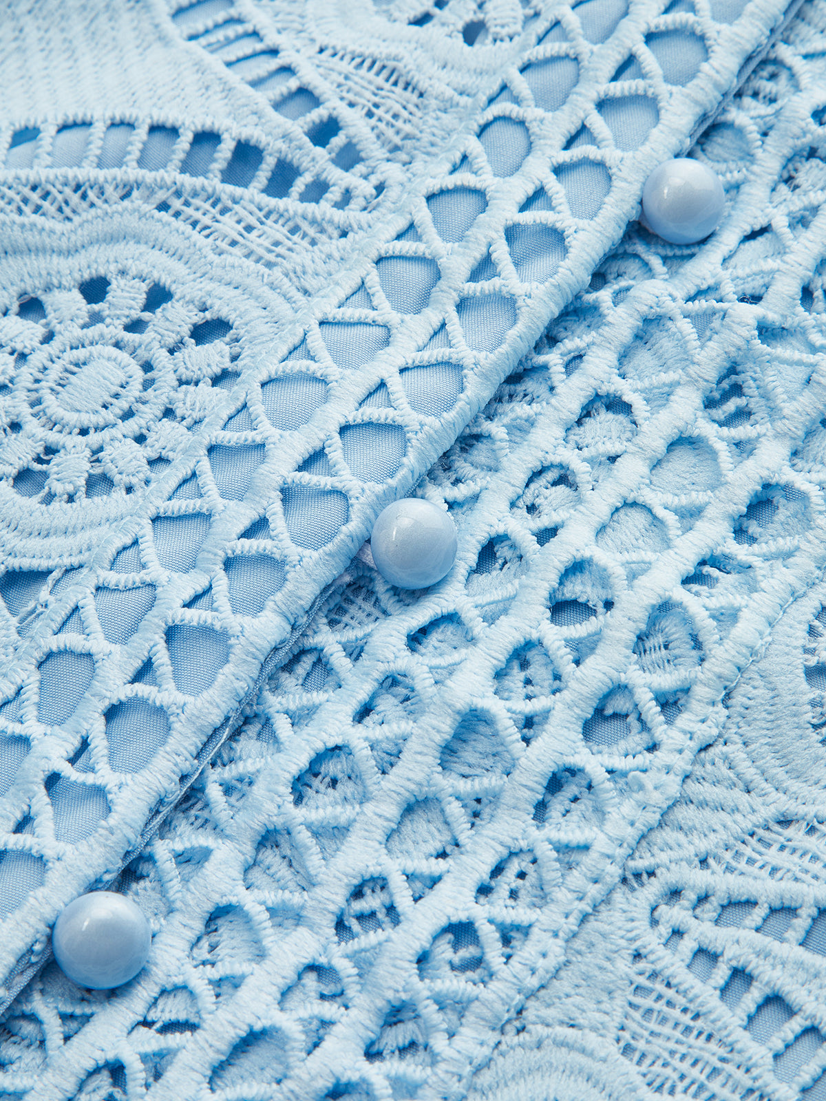 Lace Puff Sleeve Shorts Set Without Belt