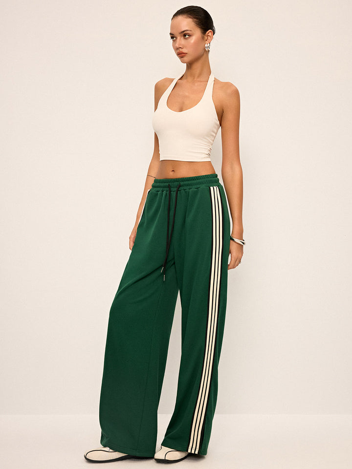 Side Stripe Wide-Leg Sweatpants