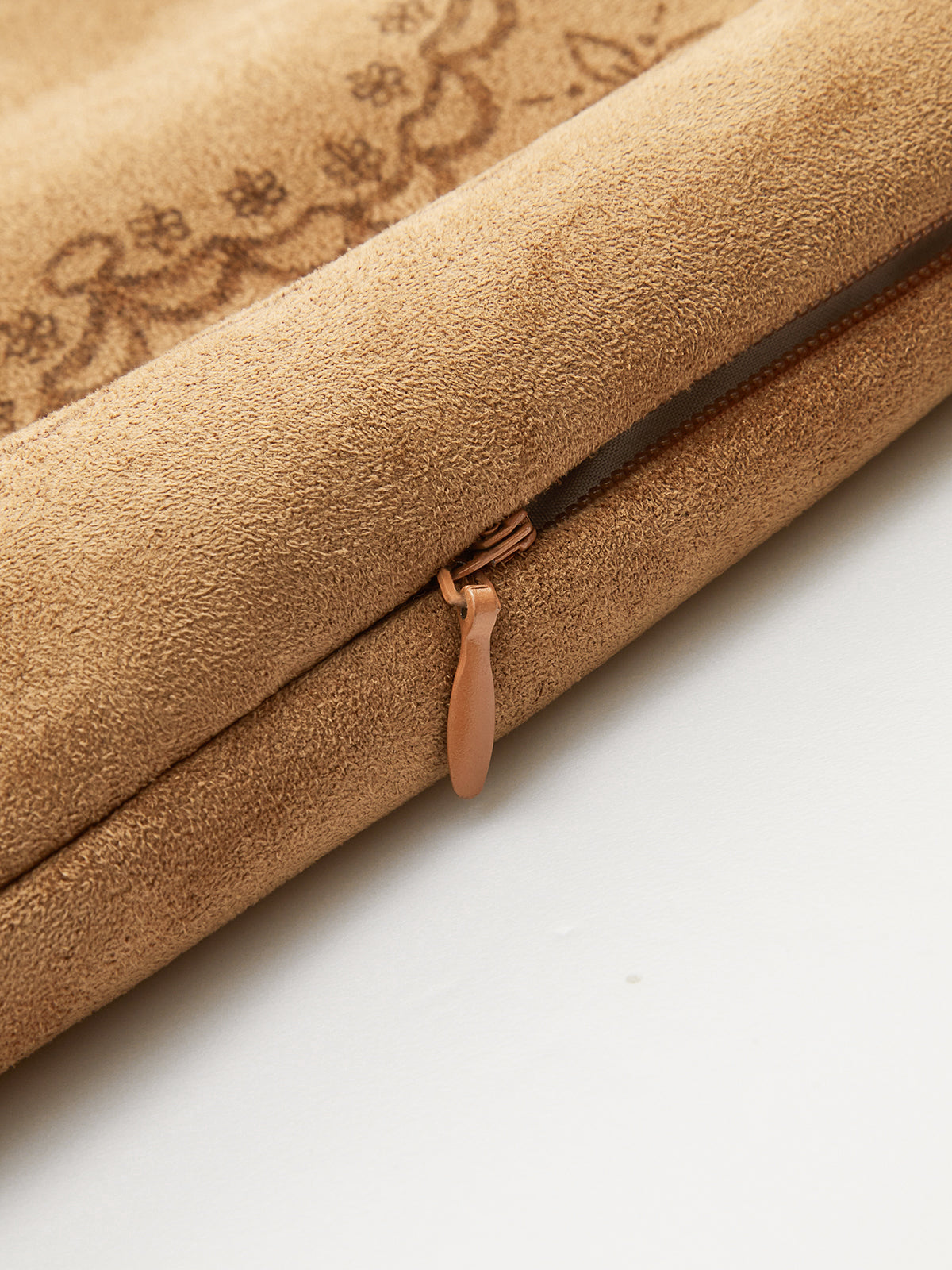 Print Suede Effect Button Mini Skirt