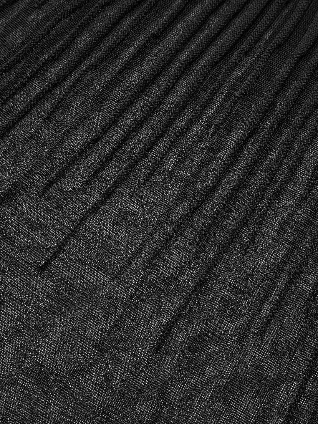 Mesh Hem Ribbed Knit Mermaid Skirt