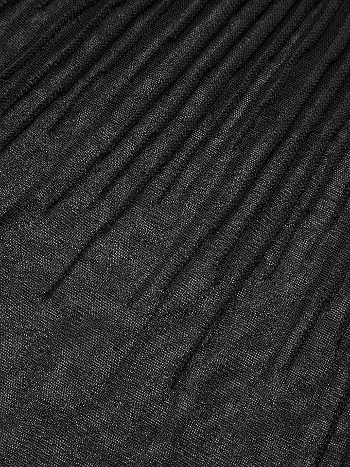 Mesh Hem Ribbed Knit Mermaid Skirt