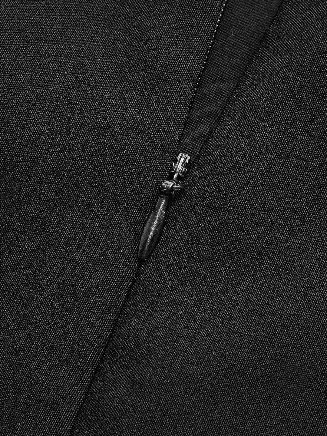 Metal Detail Asymmetric Midi Skirt