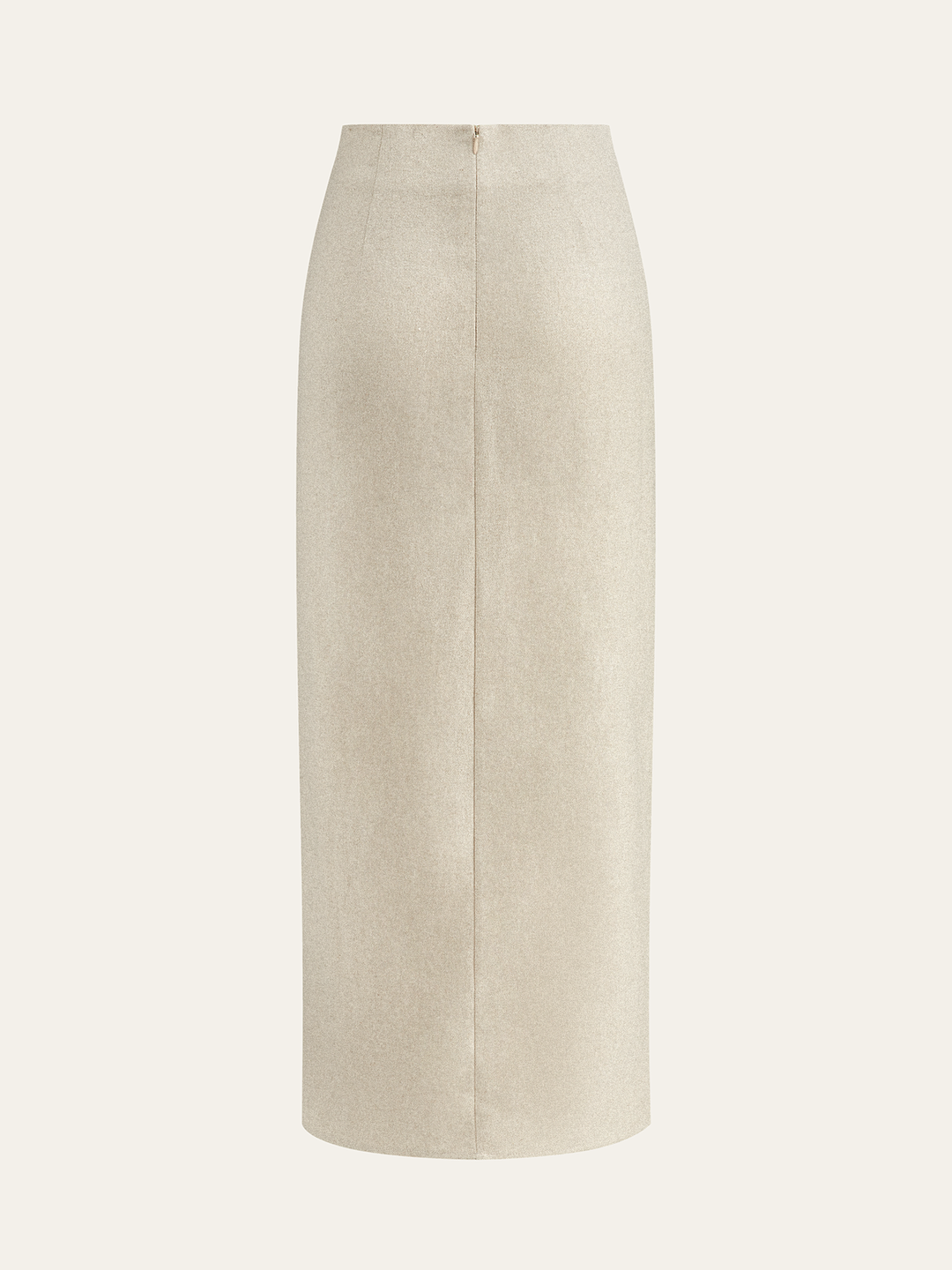 Linen Blend Wrap Midi Skirt with Wooden Buckle