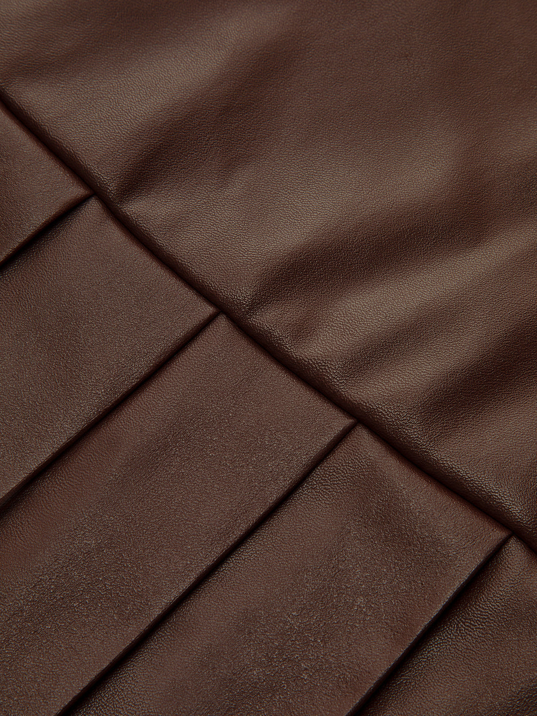 Faux Leather High-Waist Pleated Mini Skirt