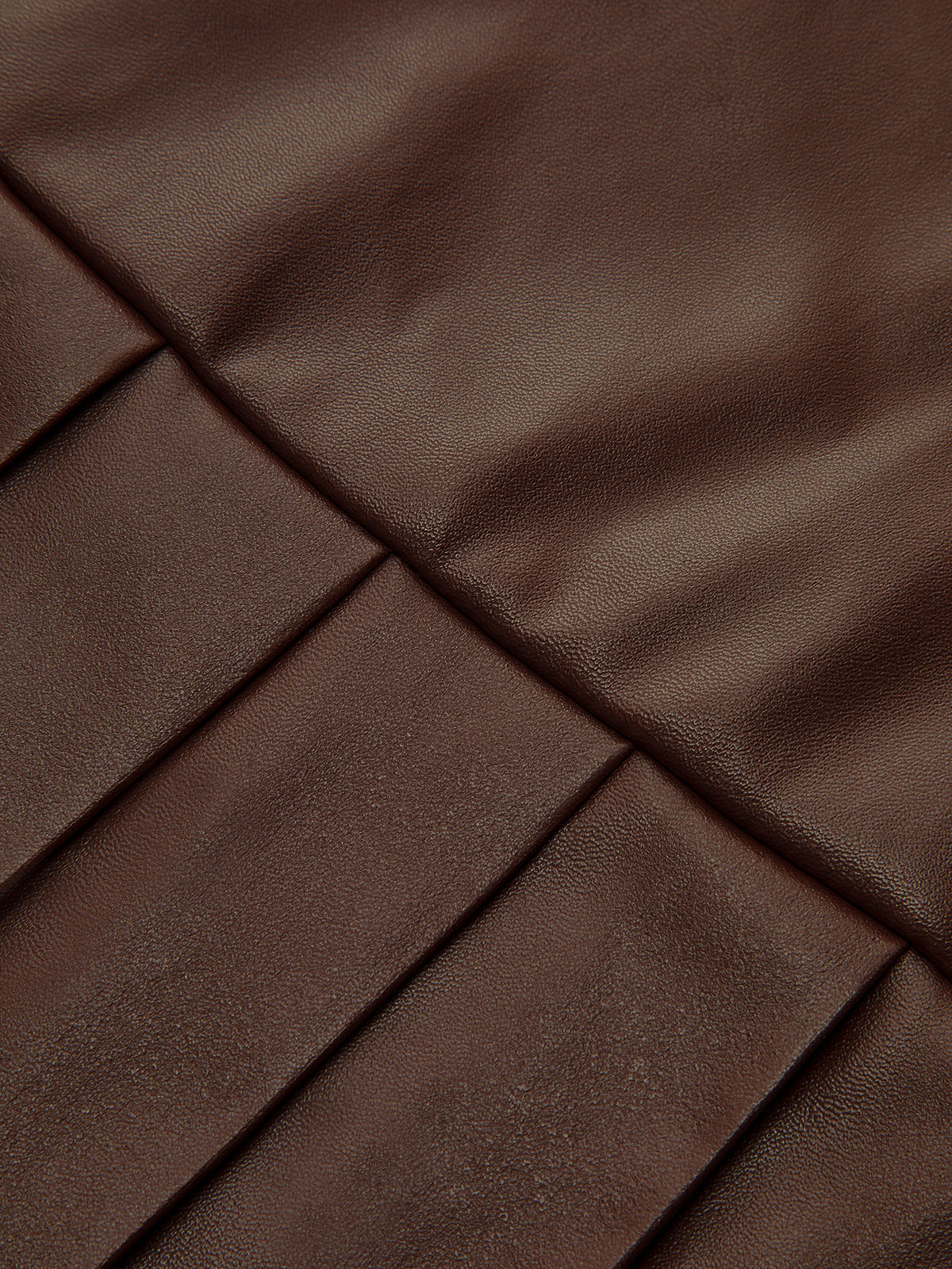 Faux Leather High-Waist Pleated Mini Skirt