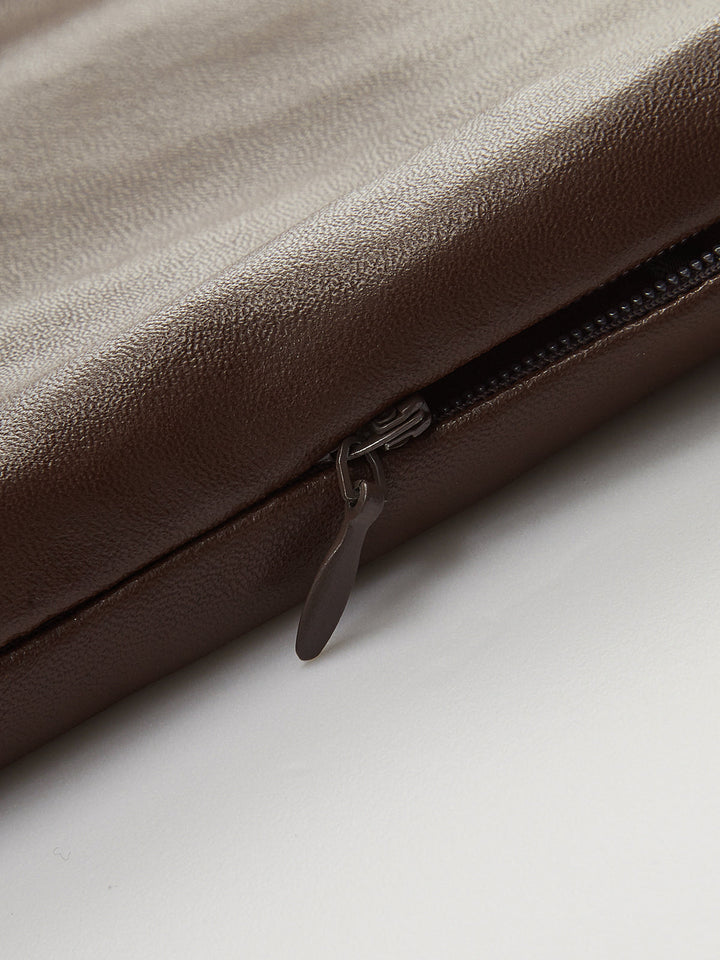 Faux Leather High-Waist Pleated Mini Skirt