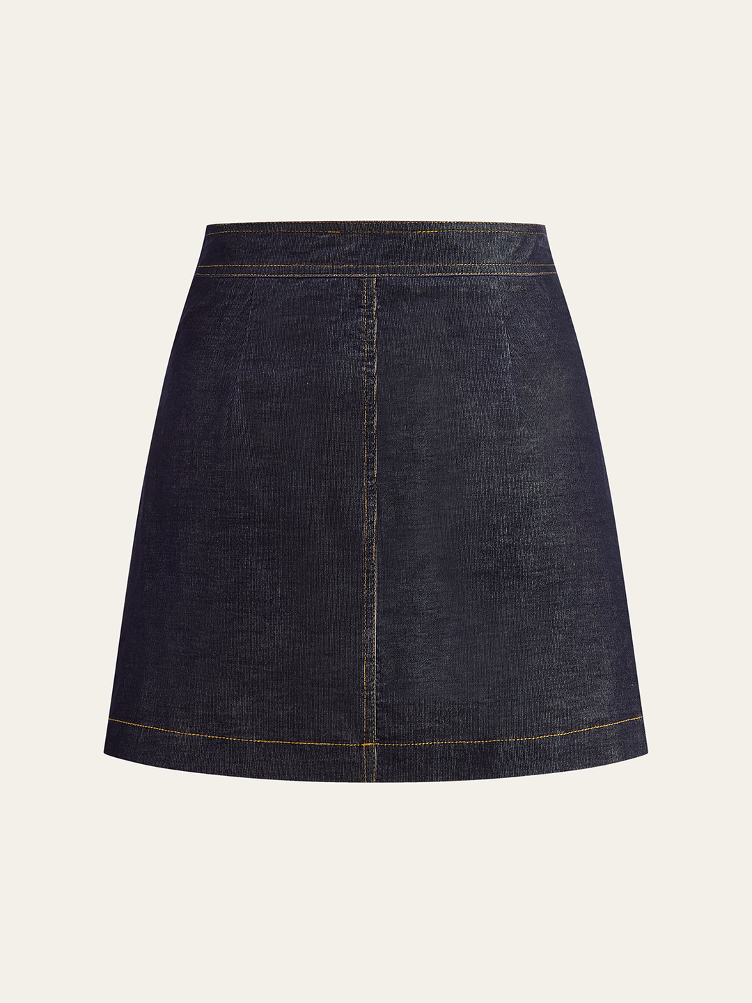 Metal Button-Front Mini Skirt