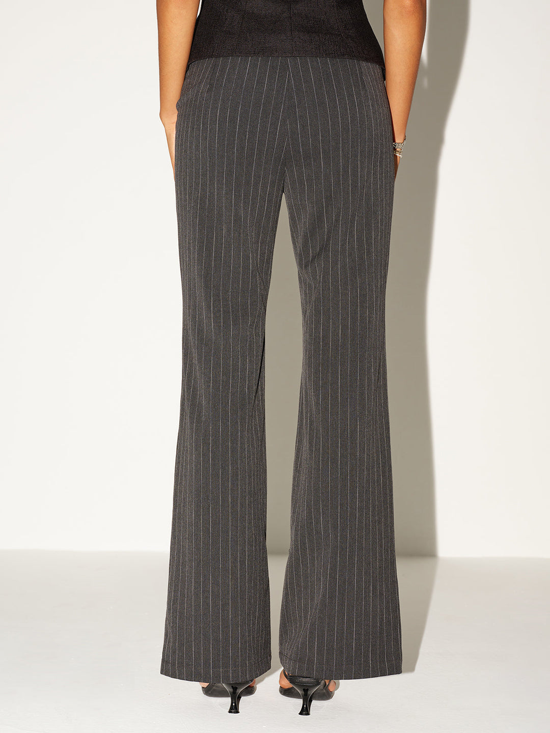 Pinstripe Low-Waist Pants