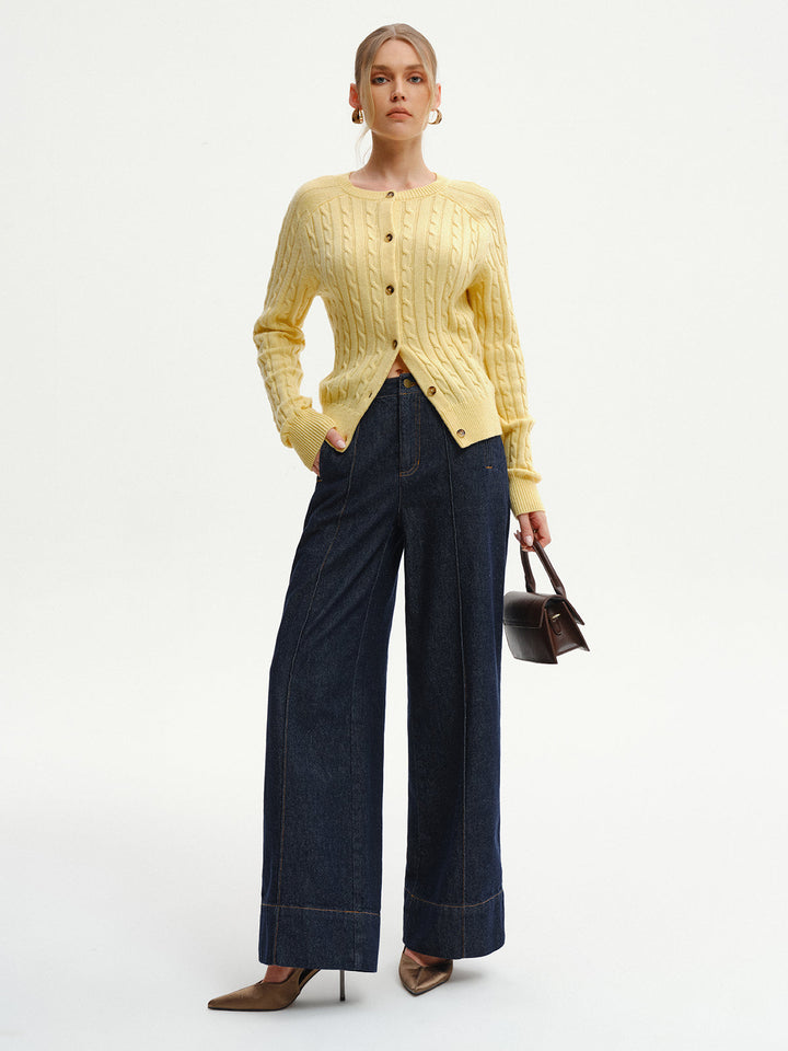 High-Waist Wide-Leg Denim Jeans