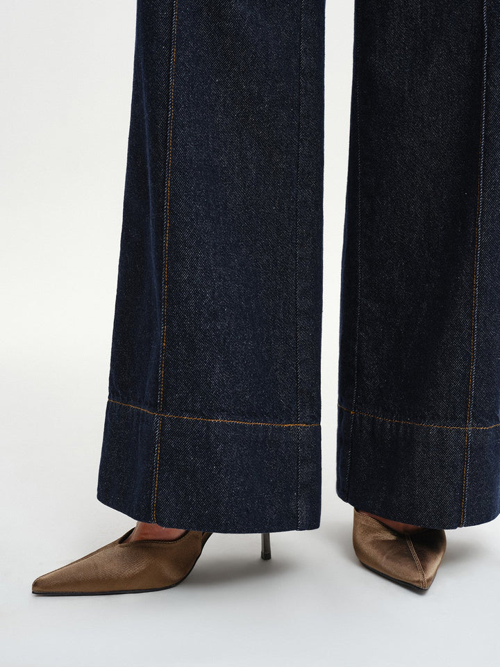 High-Waist Wide-Leg Denim Jeans