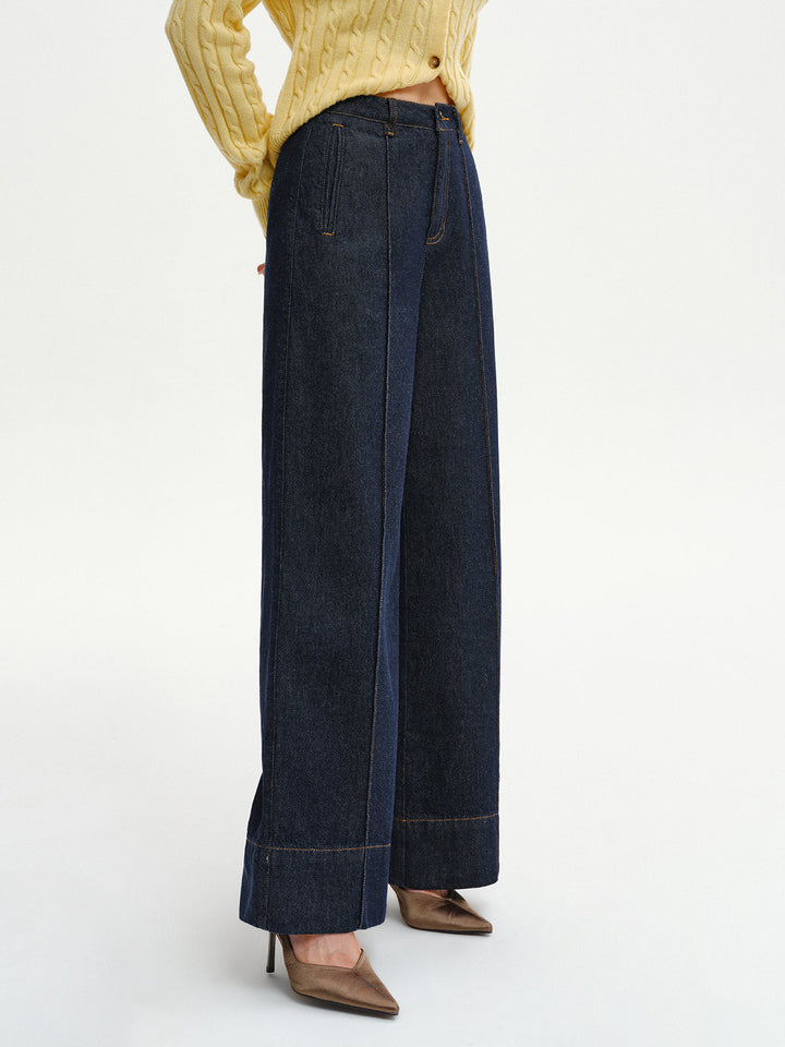 High-Waist Wide-Leg Denim Jeans