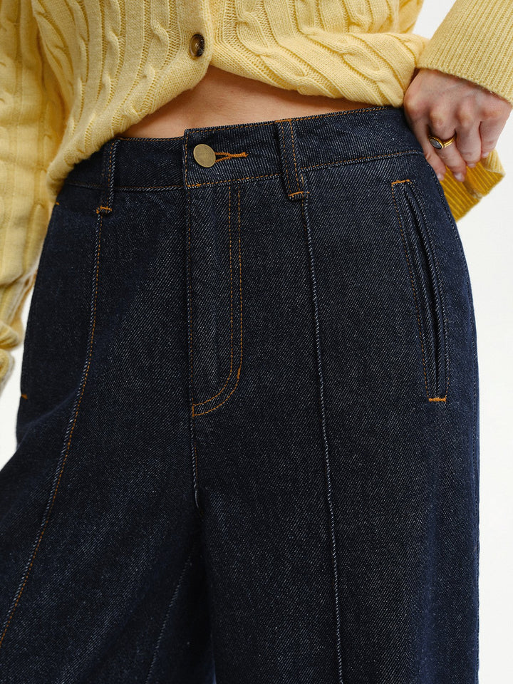 High-Waist Wide-Leg Denim Jeans
