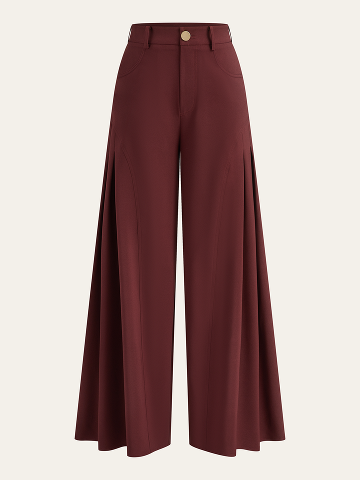 Wide-Leg Pleated Pants