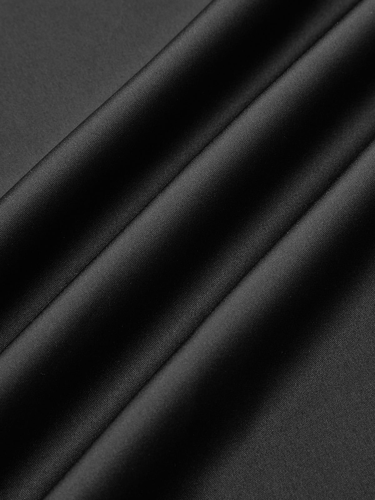 Metal Buckle Satin Slit Midi Skirt