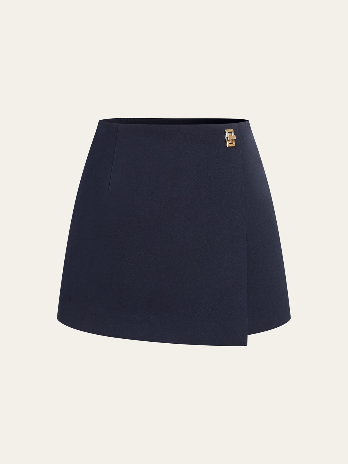 Metal Detail Asymmetric Skort