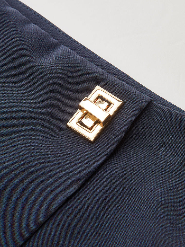 Metal Detail Asymmetric Skort